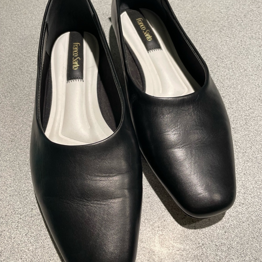 Franco Sarto Classic Black Leather Loafers